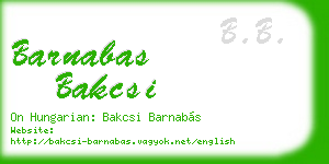 barnabas bakcsi business card