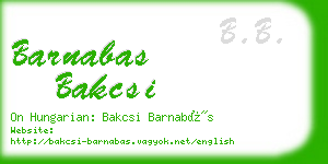 barnabas bakcsi business card